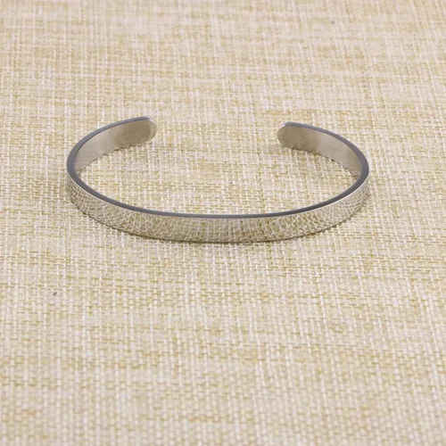 Miniatura 6 de Joycuff - Brazalete abierto de acero inoxidable sin grabado diseño simple y minimalista