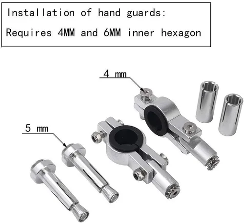 Miniatura 4 de Guardamanos universal para motocross, protector de mano universal de 7/8 pulgadas, 0.866 in y 1 1/8 pulgadas, 1.102 in, barra de cepillo para ATV