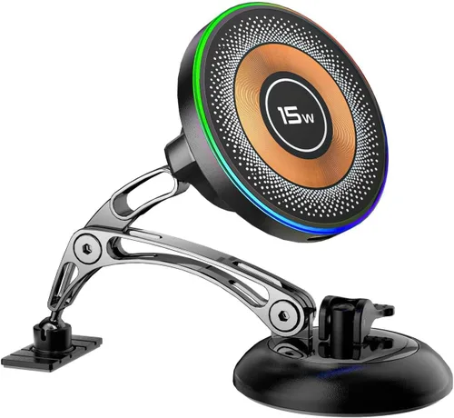 Miniatura 9 de ZBF Magnetic Car Phone Holder, 15W for MagSafe Car Mount Charger(Fast Wireless Charging,Vacuum) 360°Adjustable Car Mount for Women Men iPhone 17-12