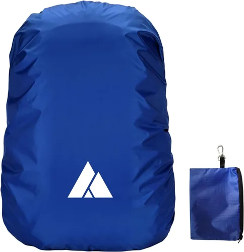 Miniatura 11 de Cubierta impermeable para mochila de lluvia (15-90L), cubierta de nylon resistente con sistema de cierre doble ajustable actualizado y bolsa de Azul