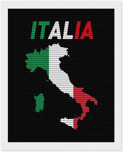 Miniatura 8 de Kit de pintura de diamantes de mapa de bandera de Italia, pintura de bricolaje, pintura de diamante, arte para decoración de pared del hogar