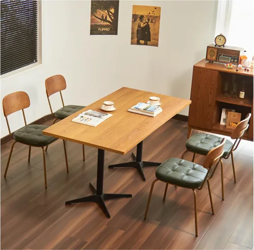 Miniatura 7 de Juego de 2 sillas de comedor modernas de mediados de siglo, sillas retro con asiento tapizado de piel sintética y respaldo de madera maciza y patas