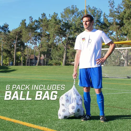 Miniatura 3 de GoSports - Bolas de fútbol clásicas en negro y blanco - Individual o paquete de 6 - Tallas 3, 4, 5 con bomba para inflar