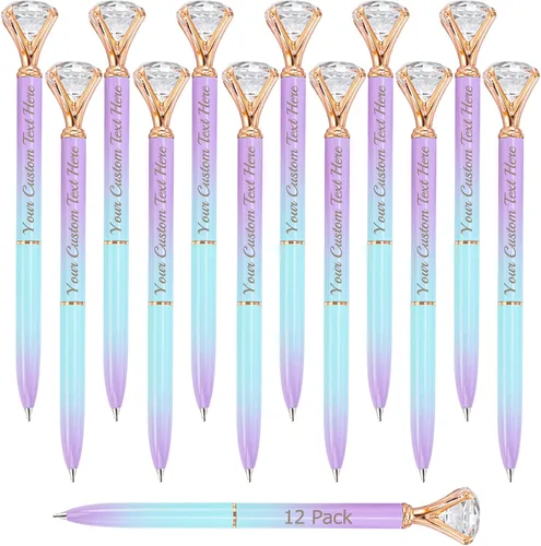 Miniatura 13 de Bolígrafos personalizados con punta de lápiz capacitivo, bolígrafo de diamante con nombre grabado personalizado, grabado gratis, logotipo Estilo 3