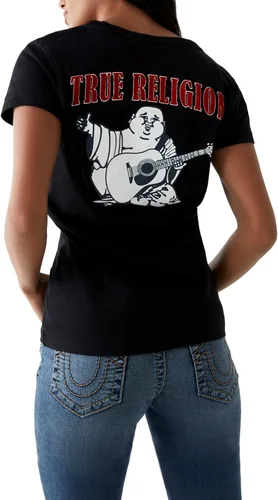 Miniatura 3 de True Religion Women's V-Neck Buddha Logo Tee
