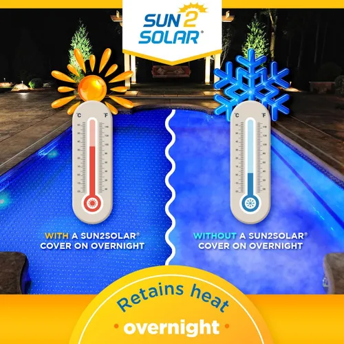 Miniatura 3 de Sun2Solar Cubierta solar ovalada azul de 10 pies x 15 pies 8 mil Manta de retención de calor para piscinas enterradas y sobre el suelo