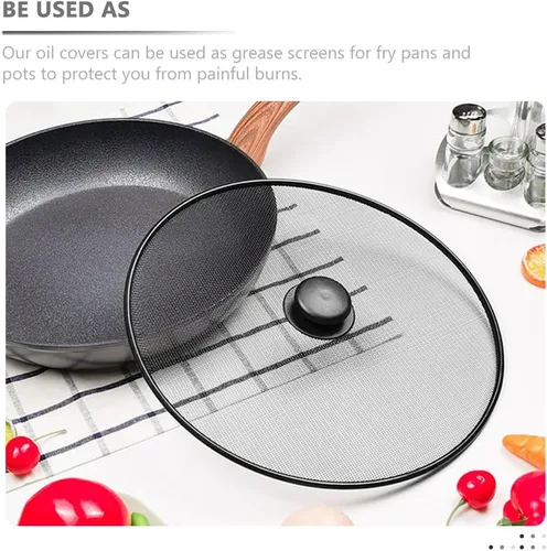Miniatura 3 de Luxshiny Pantalla de salpicaduras de acero inoxidable para sartén de malla de 11.4 in, cubierta de tapa de olla de cocina, protector contra