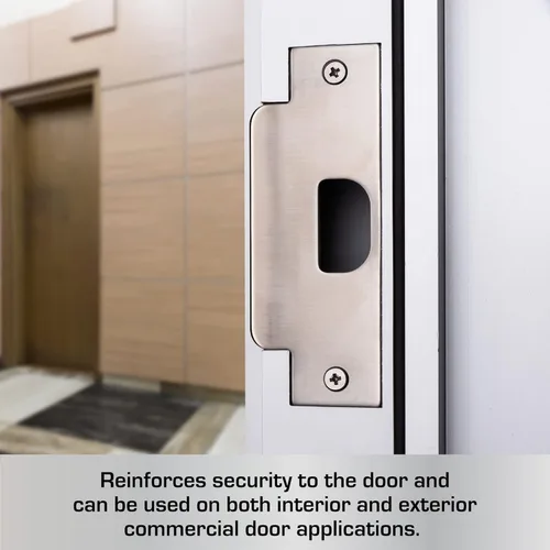 Miniatura 3 de BRINKS Comercial - Paquete de 4 placas de repuesto para puertas ASA, acabado cromado satinado - Refuerza la seguridad en tus puertas
