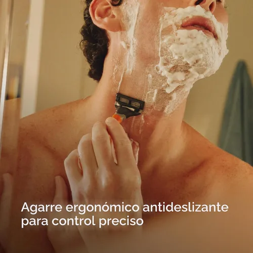 Miniatura 5 de Harry's Kit de afeitado original para hombre, mango de afeitar y 3 cartuchos de repuesto de cuchillas de afeitar, diseño alemán, azul océano