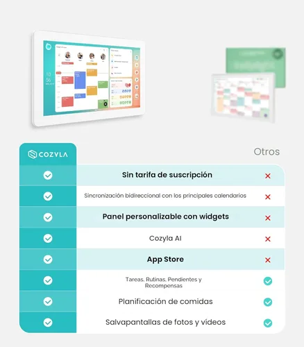 Miniatura 2 de Cozyla Calendario Digital+ 2: Planificador de Pared de 15.6'' Pantalla Táctil Tabla de Tareas Personalizar Tablero Calendario Electrónico