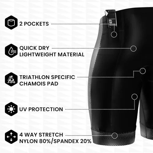 Miniatura 12 de SLS3 Pantalones cortos de triatlón para hombre – Tri Shorts para hombre – 2 bolsillos FRT – Diseñado por atletas para carreras