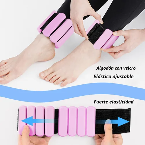 Miniatura 5 de Pesas ajustables de muñeca y tobillo para mujeres y hombres, paquete de 2 (1 libra cada una), brazalete de silicona con peso para pilates, gimnasio