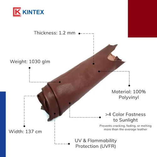 Miniatura 2 de Kintex Savana - Tela para tapicería de piel sintética para tapicería, manualidades, reparación, rollo de 1 yarda, suave, duradera, parche de cuero
