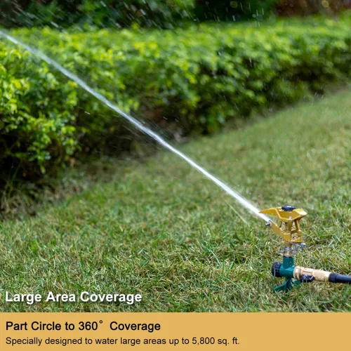 Miniatura 6 de FANHAO Rociador de impacto pulsante resistente en base de estco, rociador de impacto 100% metálico con patrón de pulverización ajustable de 360°