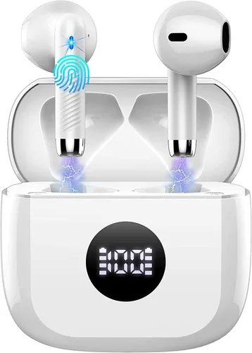 Miniatura 19 de Auriculares inalámbricos, Bluetooth 5.4, auriculares con pantalla LED de energía, bajos estéreo, auriculares Bluetooth intrauriculares