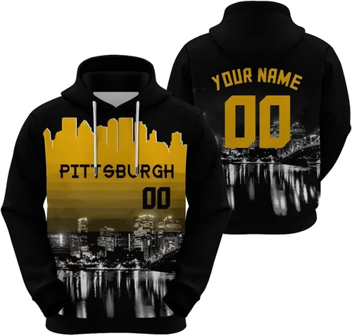 Miniatura 19 de Custom Football Hoodies City Night Skyline Personalized Sweatshirt Name Number Fan Gift Pullover for Men Women Youth