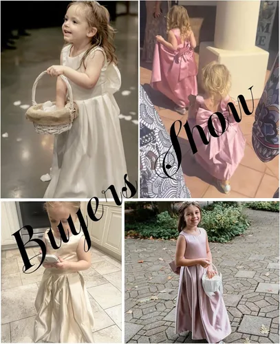 Miniatura 6 de MCieloLuna Vestidos de niña de flores para boda con nudo de lazo elegante de satén para primera comunión