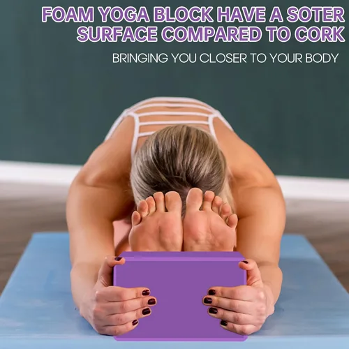 Miniatura 5 de Bloque de yoga - Espuma EVA de látex sin soporte - Superficie antideslizante suave con bisel para yoga, pilates, meditación - Accesorios de yoga