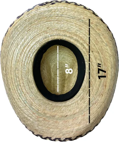Miniatura 4 de ROBAVACAS - Sombrero de palma mexicana palma real fabricado en México ala ancha sombrero para el sol exterior bloqueador solar color natural hecho