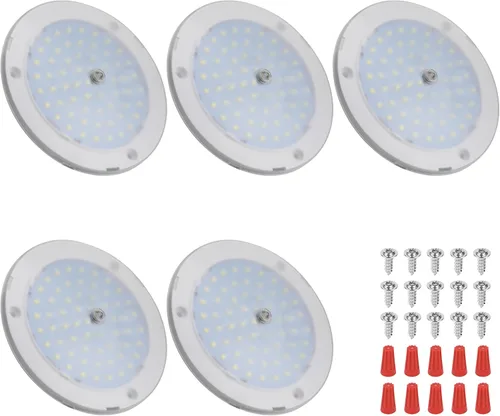 Miniatura 10 de RVZONE Luces interiores de caravana, luz LED de techo de 5 pulgadas, regulable, 12 voltios, luces LED de 12 V, luces de disco RV de 4.5 W, luz