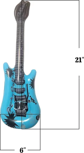 Miniatura 2 de Zugar Land Mini guitarras inflables de rock de 21 pulgadas (paquete de 2) – 1 rosa y 1 azul de vinilo para fotomatón de fotos accesorios