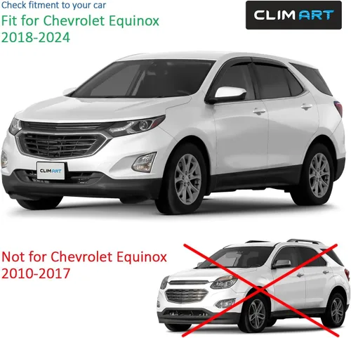 Miniatura 5 de CLIM ART Protectores de lluvia increíblemente duraderos para Chevrolet (Chevy) Equinox 2018-2024, deflectores de ventana con cinta original, Para