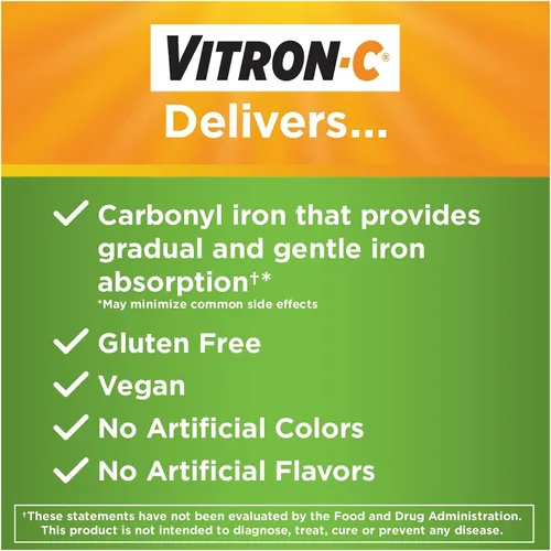Miniatura 5 de Vitron-C Suplemento de hierro Plus tabletas recubiertas de vitamina C 60 unidades (paquete de 4)