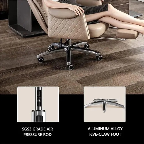 Miniatura 7 de White Executive Office Chair with Lumbar Support,Ergonomic Recliner Computer Desk Chair with Adjustable Backrest,Swivel Heavy Duty Gaming Chair for