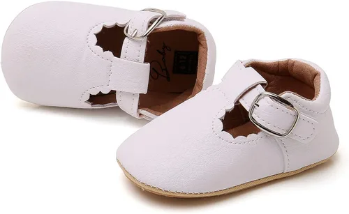 Miniatura 5 de Zapatos planos Mary Jane para bebés y niñas, con suela suave antideslizante, zapatos con estampado de vestido de princesa recién nacida