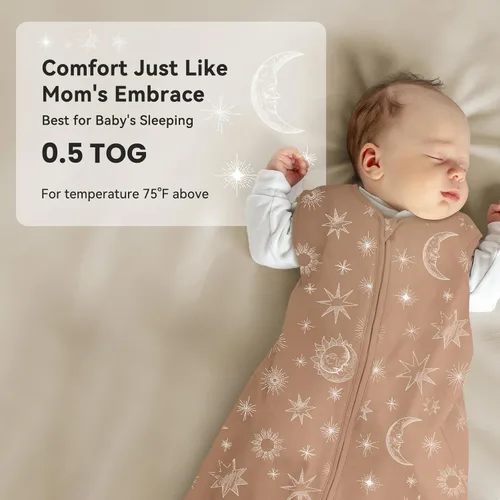 Miniatura 5 de Unnivoll - Saco de dormir para bebé de 18 a 24 meses, paquete de 3 unidades, 100 % de algodón, ligero, con un TOG de 0.5, manta portátil para bebé