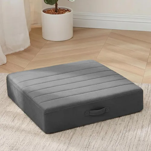 Miniatura 13 de MeMoreCool Cojín cuadrado de piso para sentarse para adultos y niños, gran cojín de meditación con espuma gruesa y cubierta mullida, cojín de piso