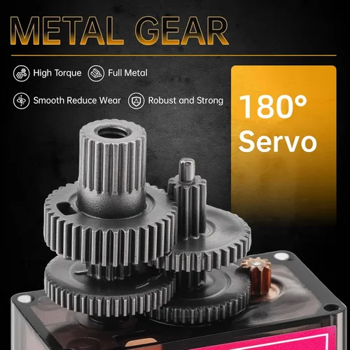 Miniatura 3 de Paquete de 2 micro servomotores MG90S con engranaje de metal 9G para helicóptero, avión, barco, robot inteligente, controles de automóvil