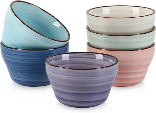 Miniatura 11 de Selamica Vasos de cerámica para caldo de 8 onzas, cuencos pequeños de 4 pulgadas, cuencos de postre para salsa de sopa, tazas de café, aptas