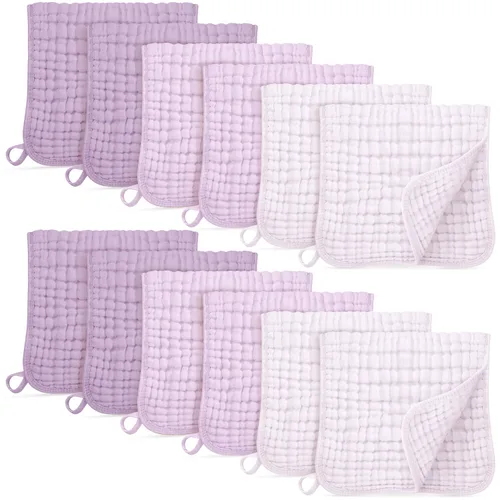 Miniatura 16 de Unnivoll Paños de muselina para eructos para bebé, 100% algodón, para niños y niñas, grandes, 20 x 10 pulgadas, extra suaves y absorbentes, paquete