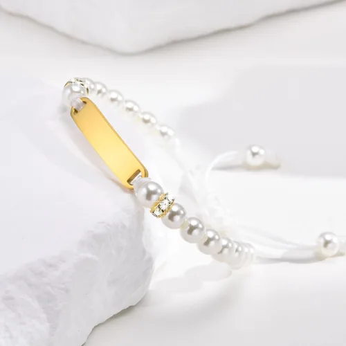 Miniatura 81 de Pulsera de barra para bebé: chapado en oro de 18 quilates, pulsera con placa de identificación personalizada para niños pequeños de mamá, nombre