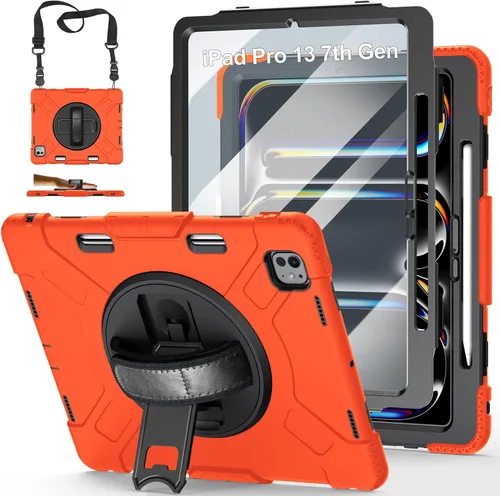 Miniatura 34 de Funda para iPad Pro 11 M5 2025/M4 2024: Funda protectora para iPad Pro de 11 pulgadas 5ª generación con protector de pantalla, soporte, asa y correa
