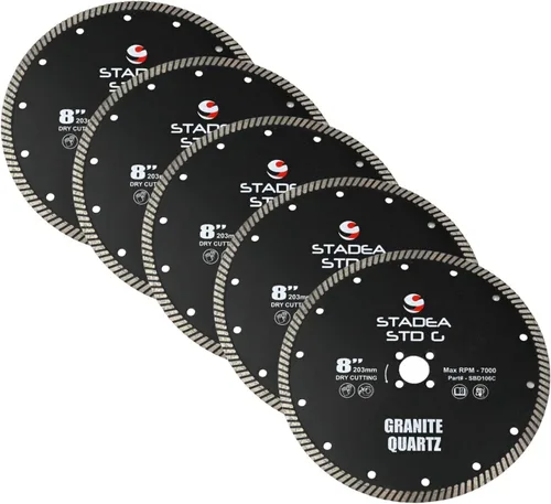 Miniatura 11 de SBD101C Hoja de sierra de diamante de 4 pulgadas de corte continuo turbo seco - Corta granito cuarcita, compatible con amoladora, cortador