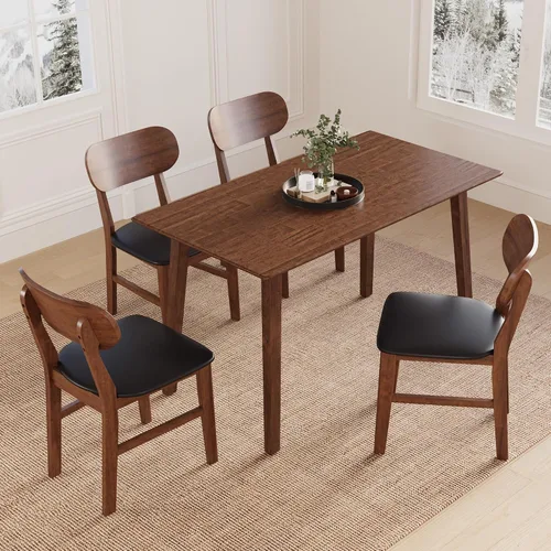 Miniatura 3 de FansaFurn Mesa de comedor rectangular de granja para 2-4 personas, mesa de cocina pequeña de madera maciza, mesa de comedor moderna para comedor