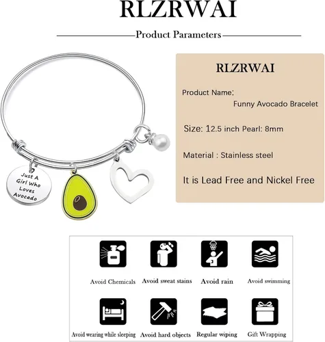 Miniatura 2 de RLZRWAI Divertido collar de aguacate Just A Girl Who Loves aguacate regalo para amantes del aguacate