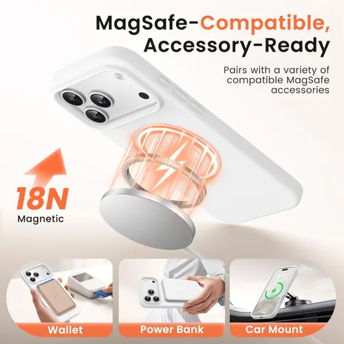 Miniatura 579 de GONEZ Funda de silicona para iPhone 15 Pro Max, compatible con Magsafe, protector de cámara + protector de pantalla, forro de microfibra suave