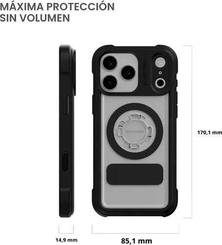 Miniatura 8 de Rokform Funda de cristal compatible con iPhone 17 Pro Max, cubierta magnética (transparente)