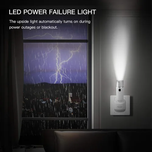 Miniatura 2 de Linterna de emergencia, luz LED multifunción para fallo de alimentación, recargable de mano, luz nocturna enchufable, 3 en 1 con sensor