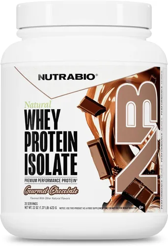 NutraBio Proteína aislada de suero natural en polvo, 0.88 oz de proteína con perfil completo de aminoácidos, sin OMG, sin soja y gluten, baja en