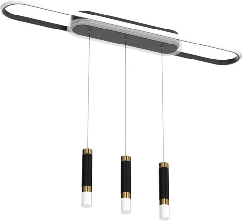 Miniatura 4 de Jaycomey Lámpara LED moderna para comedor, 52 W, regulable, moderna, lineal, con control remoto, 3000K a 6500K, lámpara de techo ajustable para isla