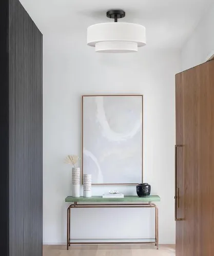 Miniatura 9 de DAYCENT Lámpara de Techo Semiempotrada de Tambor Negro Estilo Granja Moderno Regulable Lámpara LED de Techo 30W 3000K/4500K/5500K Pantalla de Tambor