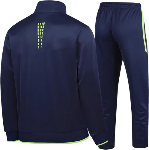 Miniatura 2 de Conjunto deportivo casual de manga larga para hombre, conjunto deportivo con cremallera completa, chaqueta deportiva y pantalones para correr