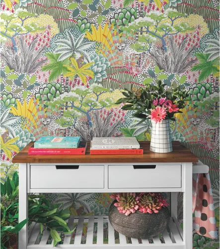 Miniatura 8 de RoomMates Tamara Day RMK12532RL - Papel tapiz autoadhesivo amarillo Jungle Vibe