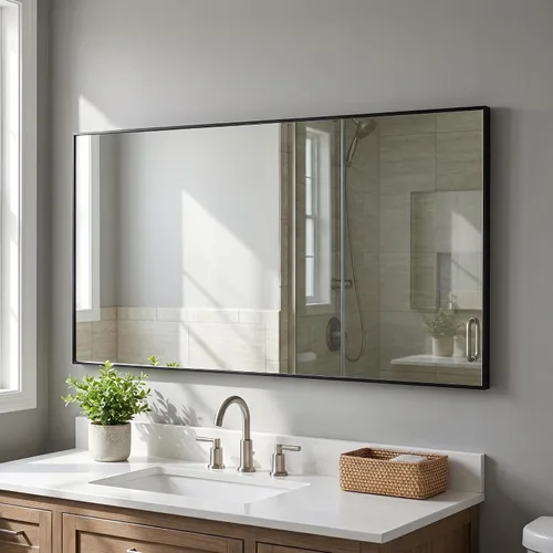 Miniatura 25 de BEAUTYPEAK Espejo de pared rectangular dorado de 24 x 36 pulgadas con marco de metal, se cuelga horizontal o vertical para sala de estar