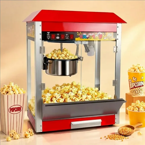 Máquina de palomitas de maíz de 1300 W con hervidor de 10 onzas que hace hasta 48 tazas, máquina comercial de palomitas de maíz para encimera,