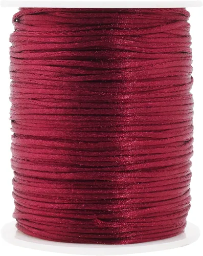 Miniatura 30 de Mandala Crafts Cordón de Satén de Nailon 2mm Cordón Rattail Champagne - 100 Yardas Cordón de Nailon Chino para Nudos Cordón de Seda Cola de Rata